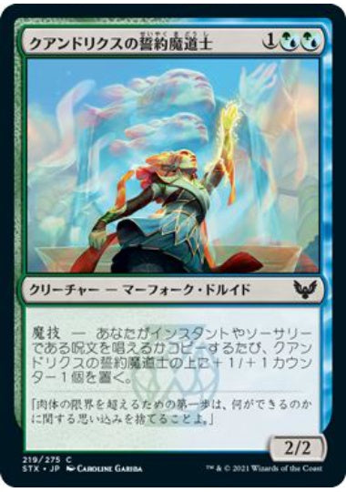 (日)【Foil】クアンドリクスの誓約魔道士 / Quandrix Pledgemage【STX】 No.219