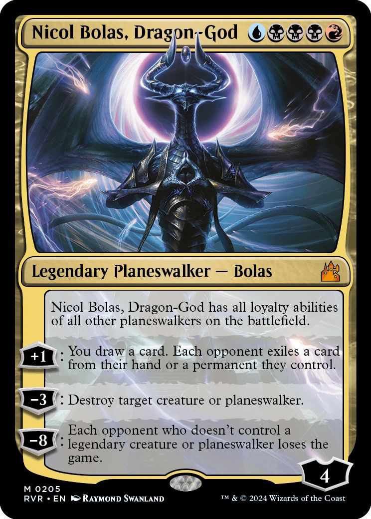 (英)【Foil】龍神、ニコル・ボーラス / Nicol Bolas, Dragon-God【RVR】 No.205