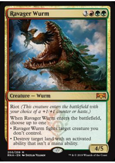 (英)【Foil】荒廃ワーム / Ravager Wurm【RNA】 No.200