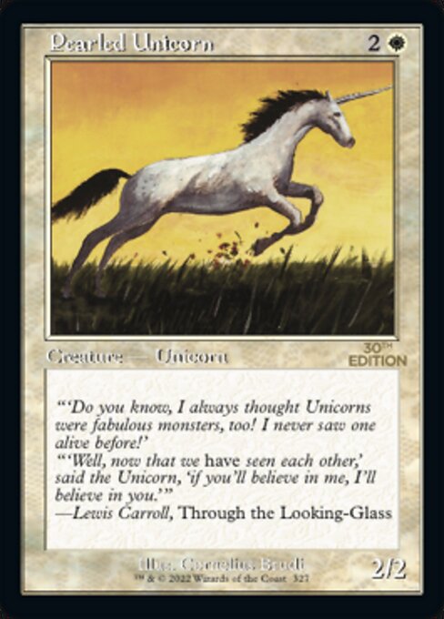 (英)真珠色の一角獣 / Pearled Unicorn【30A】 旧枠加工カード No.327 ※トーナメントで使用することはできません。
