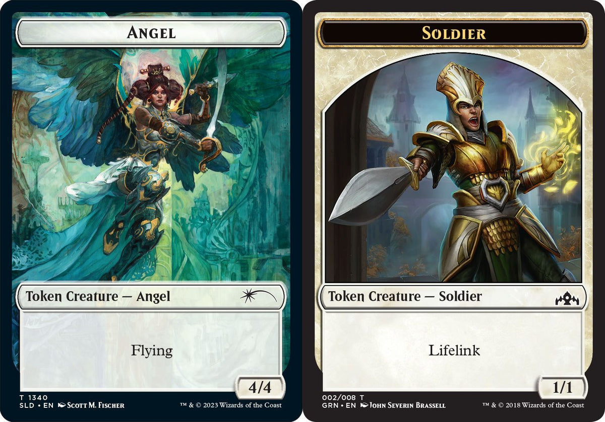 (英)天使トークン / Angel Token No.1340 - 兵士トークン / Soldier Token【SLD-C23-02】 Angels: They're Just Like Us but Cooler and with Wings No.GRN-002