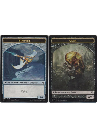 (英)飛行機械トークン / Thopter Token No.009 - ファイレクシアン・細菌トークン / Phyrexian Germ Token【C16-TOKEN】 No.010