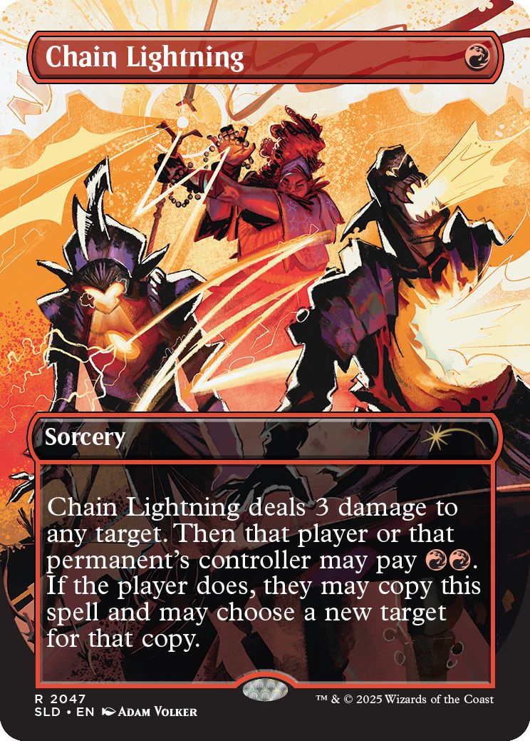 (英)【Foil】稲妻の連鎖 / Chain Lightning【SLD】EVERYTHING IS ON FIRE No.2047