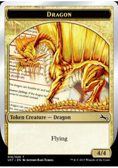 (英)【Foil】ドラゴントークン / Dragon Token【UST-TOKEN】 No.016