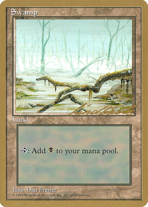 (英)沼 / Swamp【PTC】 (A Branch) ProTour NewYork Decks 1996 Leon Linback 金枠 No.290