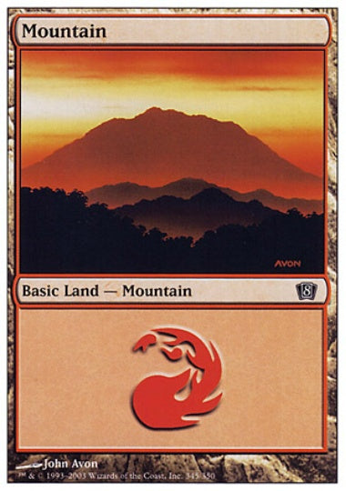 (英)【Foil】山 / Mountain【8ED】 No.345