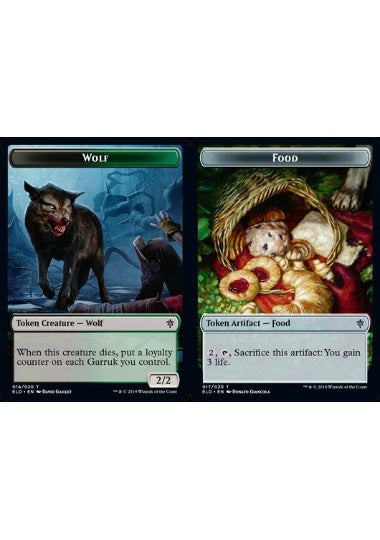 (英)【Foil】狼トークン / Wolf TokenNo.014 - /食物トークン / Food Token【ELD-TOKEN】 No.017