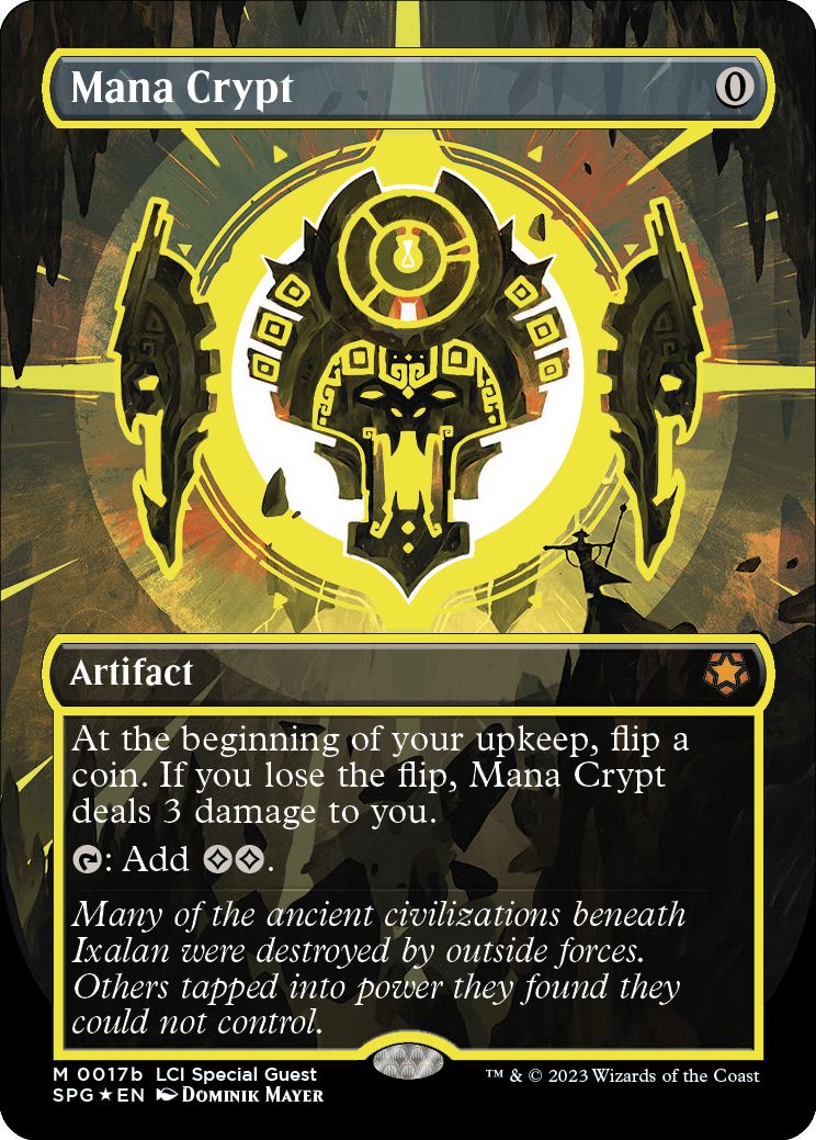 (英)【Cosmium Neon Ink Foil-Yellow】魔力の墓所 / Mana Crypt ★ボーダーレス★(スペシャルゲスト) 【SPG】 No.017b