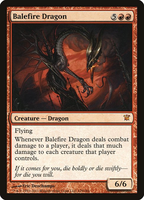 (英)【Foil】災火のドラゴン / Balefire Dragon【ISD】 No.129