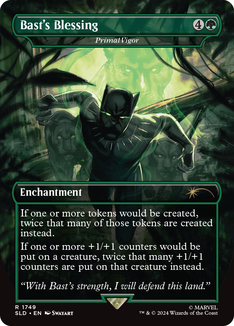 (英)【Foil】Bast's Blessing[野生の活力 / Primal Vigor]【SLD】Secret Lair x Marvel's Black Panther No.1749