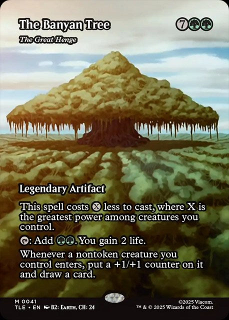(英)【Foil】バンヤグローブの木 / The Banyan Tree[グレートヘンジ / The Great Henge] ★ボーダーレス★(「ソース・マテリアル」カード) 【TLE】 No.041