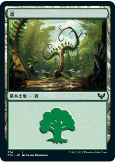 (日)【Foil】森 / Forest【STX】 No.374