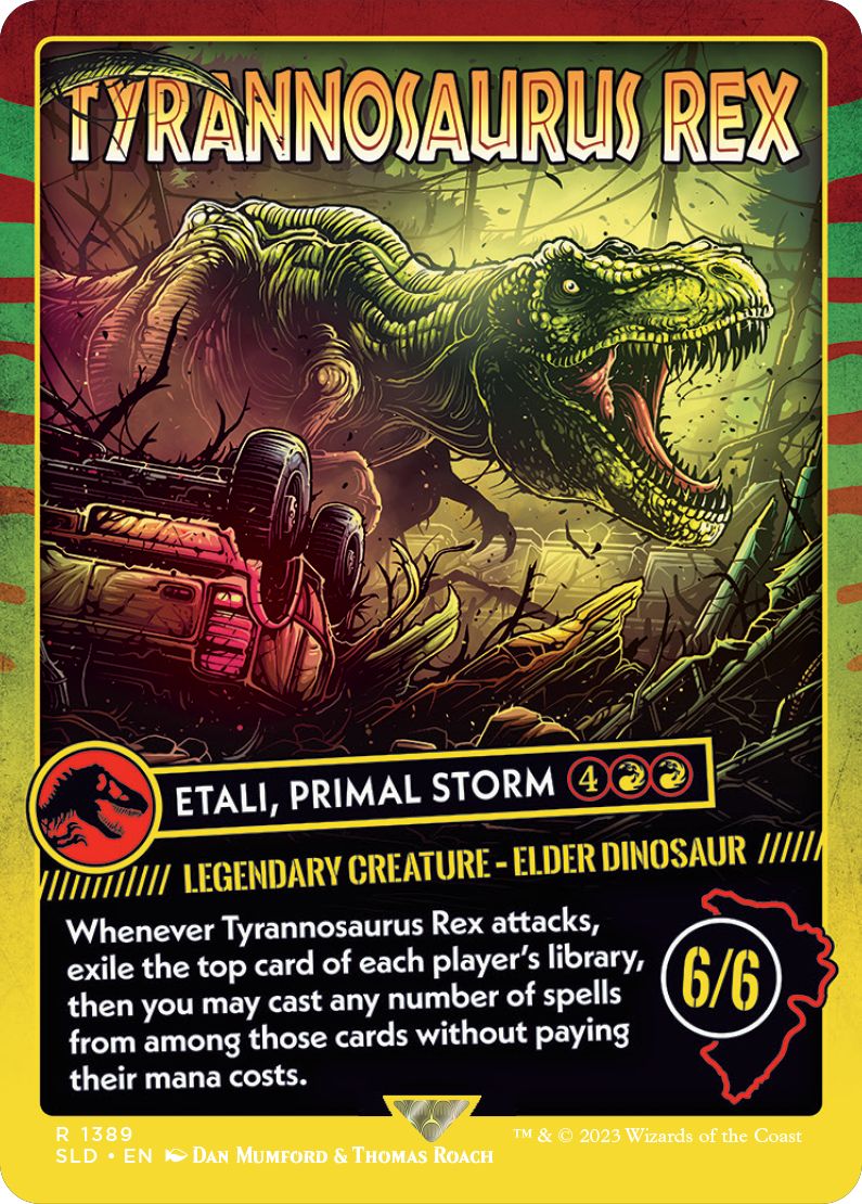 (英)【Foil】Tyrannosaurus Rex[原初の嵐、エターリ / Etali, Primal Storm]【SLD】Secret Lair x Jurassic World: Life Breaks Free No.1389