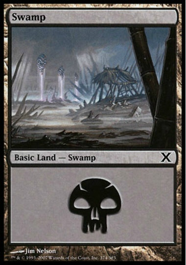 (日)【Foil】沼 / Swamp【10E】 No.374