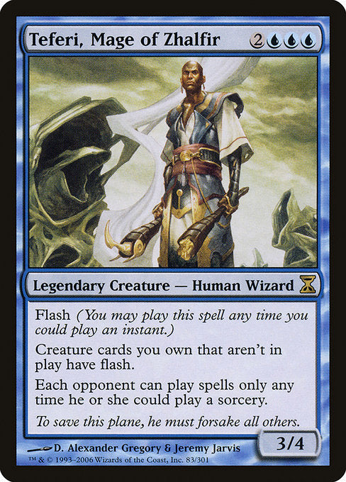 (英)【Foil】ザルファーの魔道士、テフェリー / Teferi, Mage of Zhalfir【TSP】 No.083