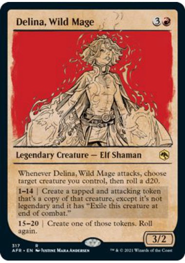 (英)【Foil】暴走魔導士、デリーナ / Delina, Wild Mage ★ショーケース枠★(ルールブック・カード) 【AFR】 No.317