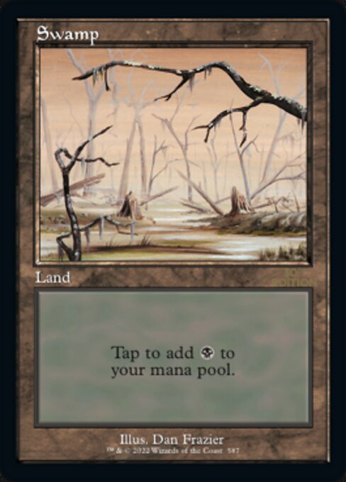 (英)沼 / Swamp【30A】 (Brown) 旧枠加工カード No.587 ※トーナメントで使用することはできません。