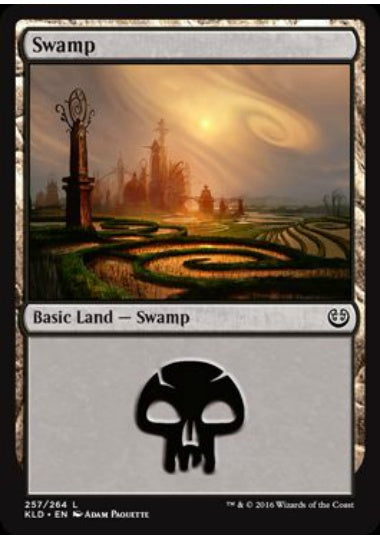 (英)【Foil】沼 / Swamp【KLD】 No.257