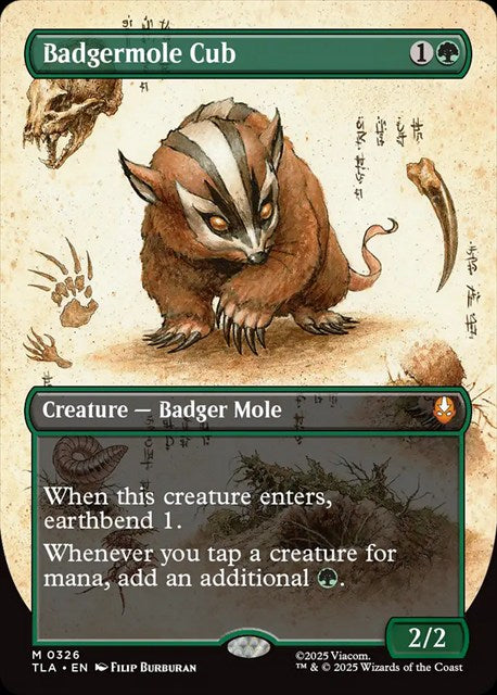 (英)【Foil】アナグマモグラの仔 / Badgermole Cub ★ボーダーレス★(「実地調査」カード) 【TLA】 No.326
