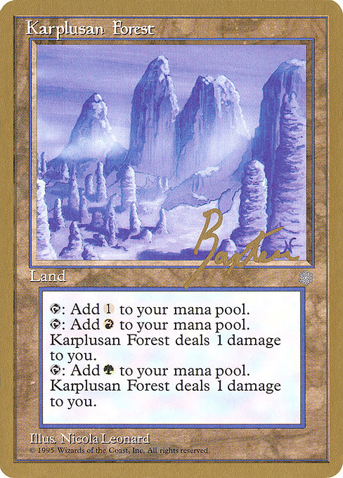 (英)カープルーザンの森 / Karplusan Forest【PTC】 ProTour NewYork Decks 1996 George Baxter 金枠 No.243