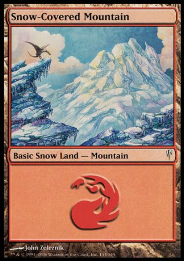 (英)【Foil】冠雪の山 / Snow-Covered Mountain【CSP】 No.154