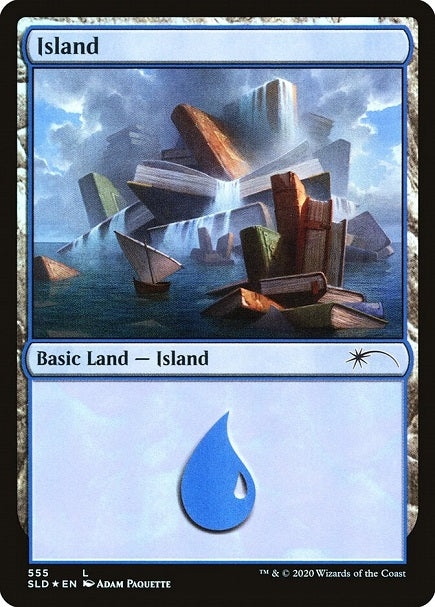 (英)【Foil】島 / Island【SLD】 No.555