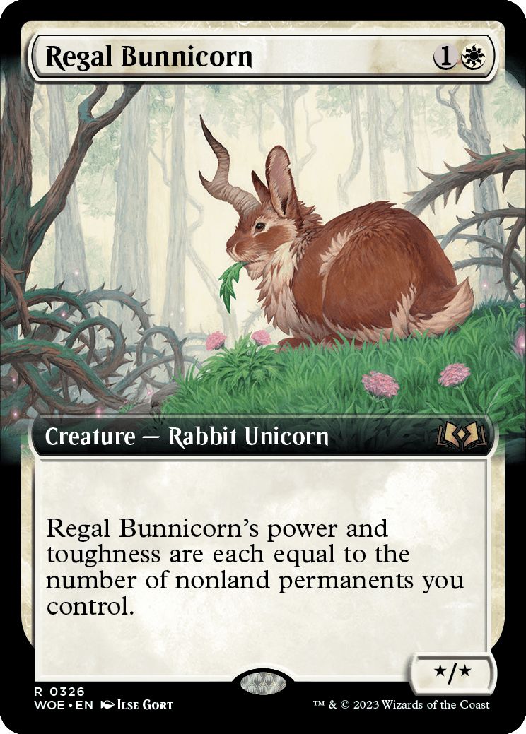 (英)【Foil】威厳あるバニコーン / Regal Bunnicorn ★拡張枠★ 【WOE】 No.326