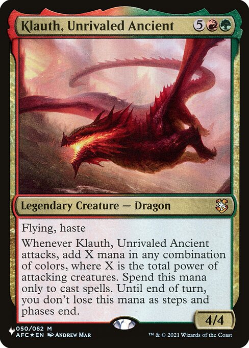 (英)無双の古きもの、クラウス / Klauth, Unrivaled Ancient【AFC】 PWシンボル付き再販 No.050