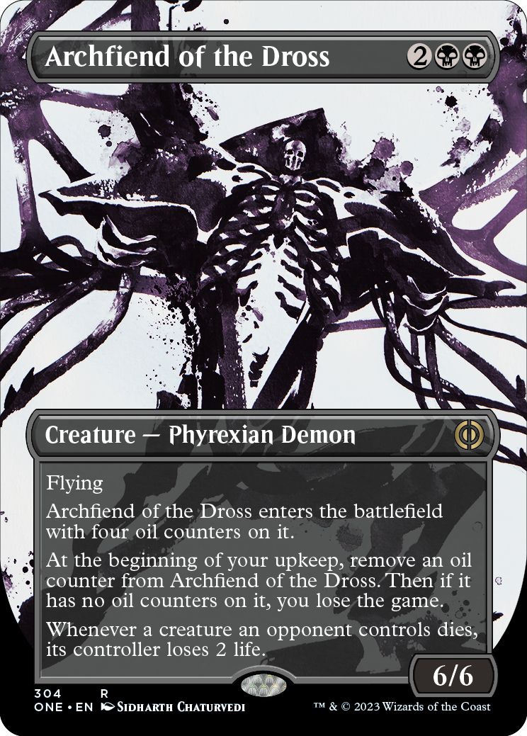 (英)【Foil】ドロスの魔神 / Archfiend of the Dross ★ボーダーレス★(胆液) 【ONE】 No.304
