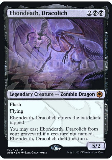 (英)【Foil】ドラコリッチ、エボンデス / Ebondeath, Dracolich ★アンパサンド・カード★【AFR】 No.100