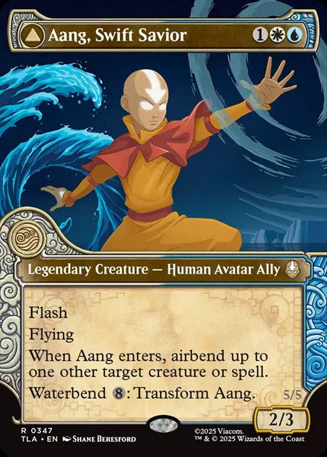 (英)素早き救済者、アン - 大海の憤怒、アンとラー / Aang, Swift Savior - Aang and La, Ocean's Fury ★ショーケース枠★(「エレメント」フレーム版) 【TLA】 No.347