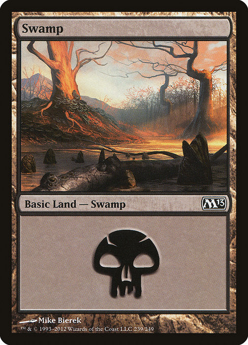 (英)【Foil】沼 / Swamp【M13】 No.239