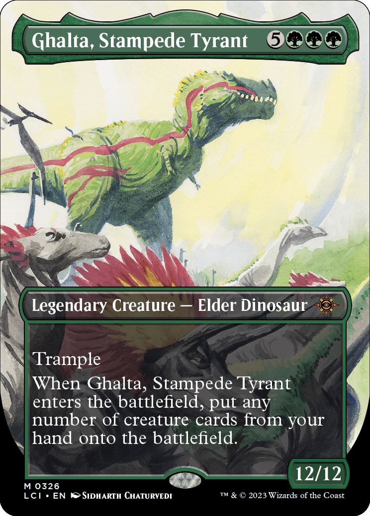 (英)【Foil】暴走暴君、ガルタ / Ghalta, Stampede Tyrant ★ボーダーレス★(恐竜) 【LCI】 No.326