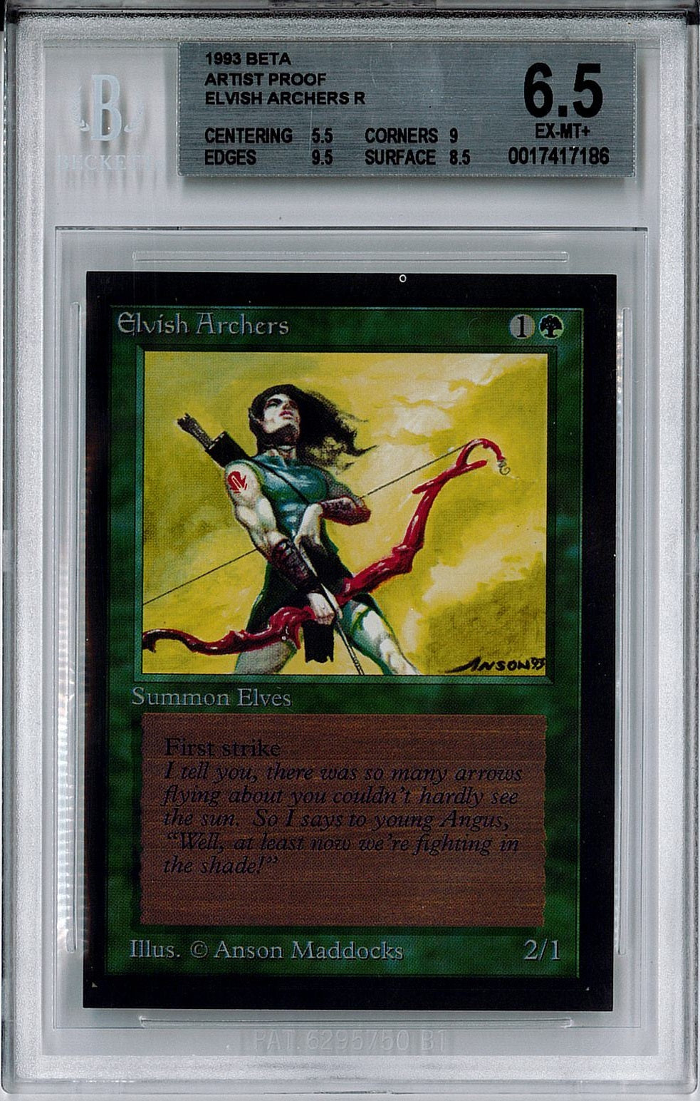 [鑑定品](英)エルフの射手 / Elvish Archers【BETA】 No.192 BGS6.5 ID:0017417186 アーティストプルーフ ※トーナメントで使用することはできません。 [委託販売品]