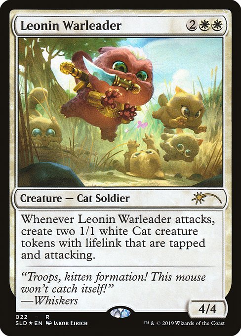 (英)【Foil】レオニンの戦導者 / Leonin Warleader【SLD】OMG KITTIES! No.022
