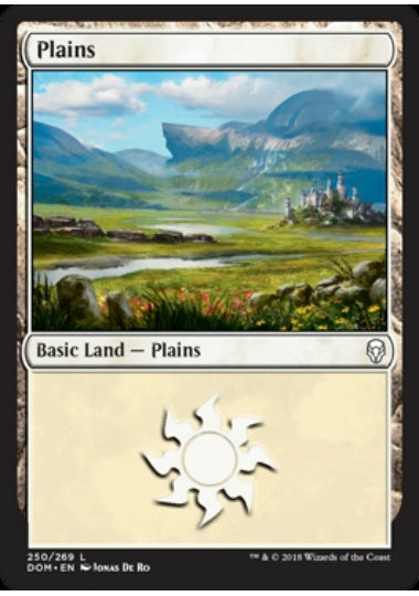 (英)【Foil】平地 / Plains【DOM】 No.250