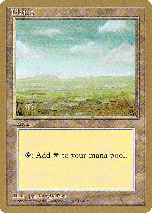 (英)平地 / Plains【PTC】 (Dark) ProTour NewYork Decks 1996 Mark Justice 金枠 No.279