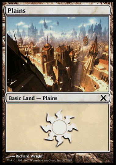 (英)【Foil】平地 / Plains【10E】 No.367