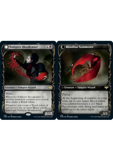 (英)ヴォルダーレンの投血士 / Voldaren Bloodcaster - 血コウモリの召喚士 / Bloodbat Summoner ★ショーケース枠★(牙・フレーム) 【VOW】 No.298