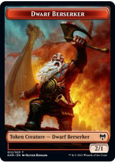 (英)ドワーフ・狂戦士トークン / Dwarf Berserker Token【KHM-TOKEN】 No.012