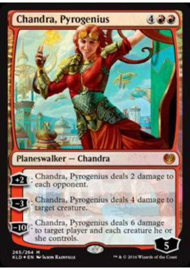 (英)【Foil】紅蓮の俊英、チャンドラ / Chandra, Pyrogenius【KLD】プレインズウォーカーデッキ収録 No.265