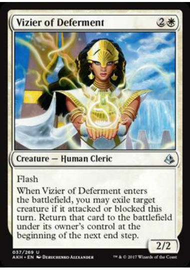 (英)【Foil】猶予の侍臣 / Vizier of Deferment【AKH】 No.037