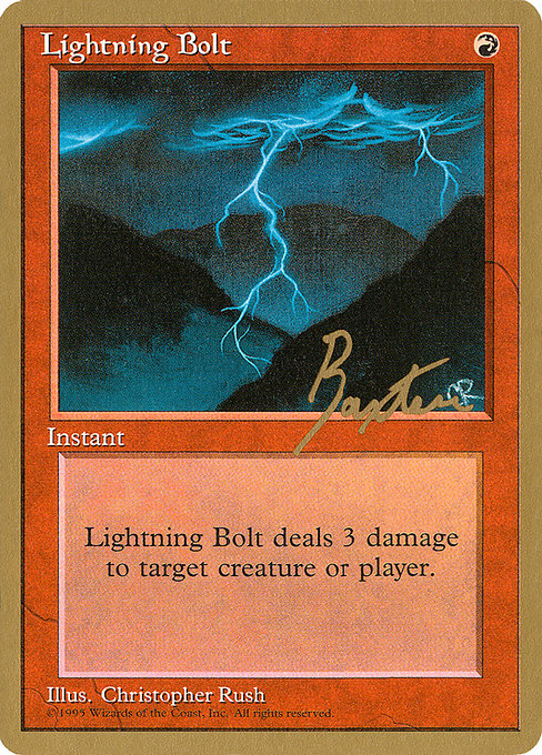 (英)稲妻 / Lightning Bolt【PTC】 ProTour NewYork Decks 1996 George Baxter 金枠 No.130