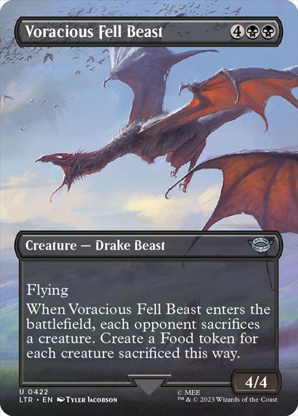 (英)【Foil】貪欲なる忌まわしき獣 / Voracious Fell Beast ★ボーダーレス★(シーン・カード) 【LTR】 No.422