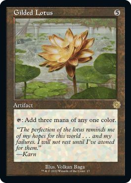 (英)【Foil】金粉の水蓮 / Gilded Lotus【BRR】旧枠加工カード No.017