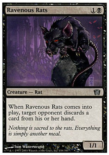 (英)【Foil】貪欲なるネズミ / Ravenous Rats【8ED】 No.158