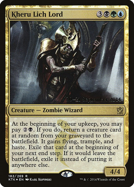 (英)【Foil】死者の王、ケルゥ / Kheru Lich Lord【KTK】プレリリースプロモ No.182
