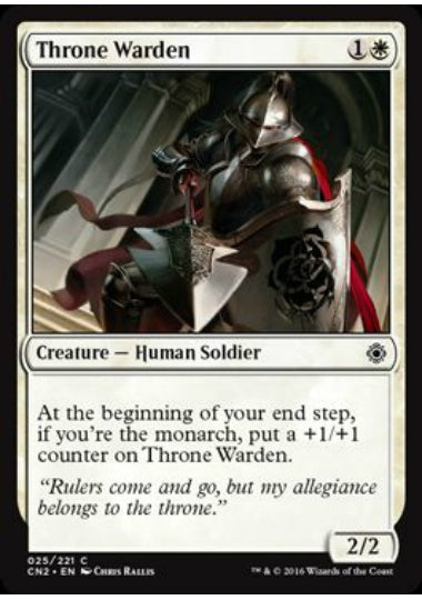 (英)【Foil】玉座警備兵 / Throne Warden【CN2】 No.025