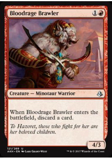 (英)【Foil】血怒りの喧嘩屋 / Bloodrage Brawler【AKH】 No.121