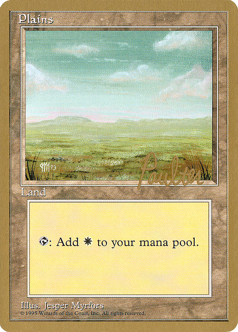 (英)平地 / Plains【PTC】 (Dark) ProTour NewYork Decks 1996 Preston Poulter 金枠 No.273